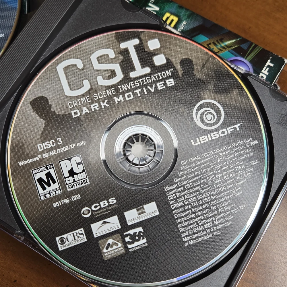 CSI Dark Motives PC Game Complete 3 Disc Set w Case Manual